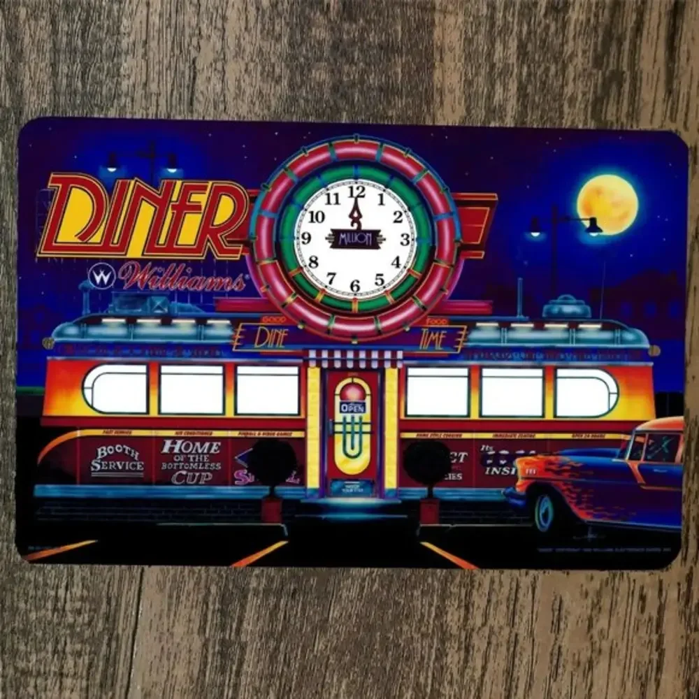 Diner 8x12 Metal‎ Wall Sign Video Game Arcade Poster
